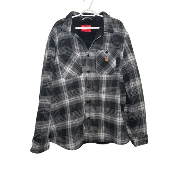 Coleman black fleece sherpa lined button down shacket mens XXL outdoors chore - Picture 1 of 7